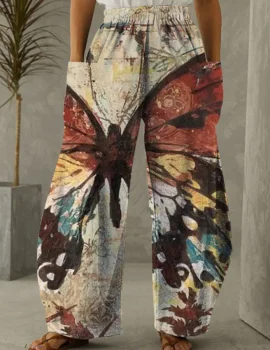 Women’s Butterfly Print Loose Pants