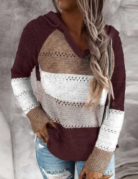 Hollow Out Knitted Lightweight Casual Long sleeve Tops