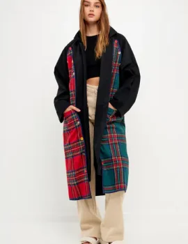 Reversible Check Long Coat