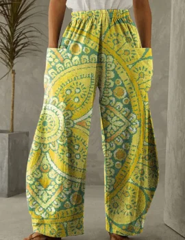 Women’s Vintage Mandala Print Loose Pants