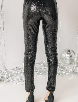 Get It Started Black Sequin Leggings