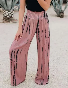 Tie Dye High Waist Wide Leg Pants