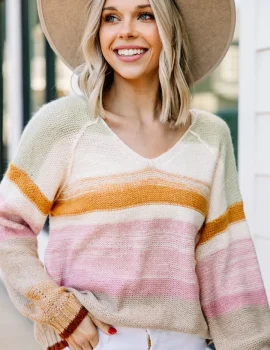 Good Days Ahead Mustard Yellow Striped Sweater