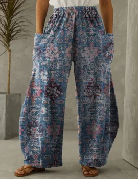 Women’s Vintage Floral Print Loose Pants