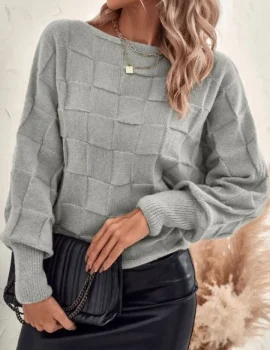 Textured Knit Sleeve Sweater