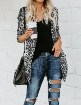 Women Leopard Knit Tops