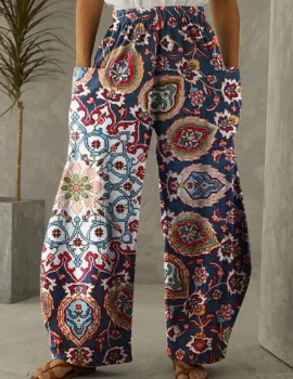 Women’s Vintage Mandala Print Loose Pants