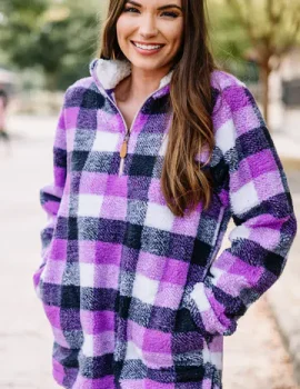 This Is The Move Purple Plaid Pullover