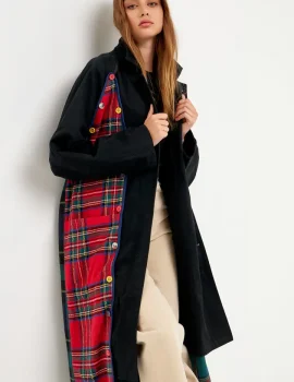 Reversible Check Long Coat