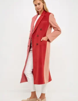 Colorblock Double-Breasted Coat