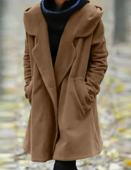 Shawl Collar Solid Casual Overcoat