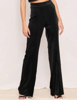 Golden Velvet Wide Leg Pants