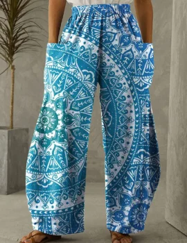 Women’s Vintage Mandala Print Loose Pants