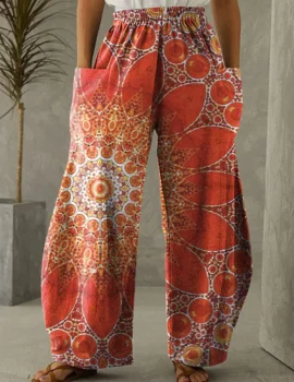 Women’s Vintage Mandala Print Loose Pants