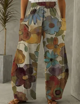 Women’s Flowers Print Loose Pants