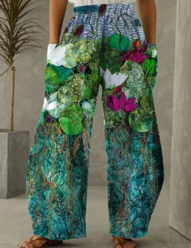 Women’s Flowers Print Loose Pants