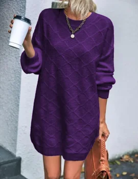 Solid Drop Shoulder Sweater Dress