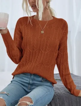 Cable Knit Drop Shoulder Sweater