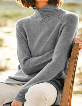 Long Sleeve Turtleneck Knitted Basic Sweater