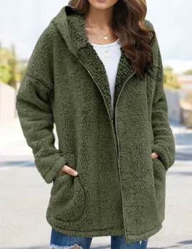 Women Causal Zipper Long Sleeve Coat