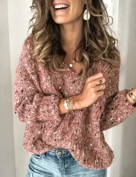 V Neck Long Sleeve Sweater