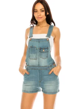 Denim Overall Shorts