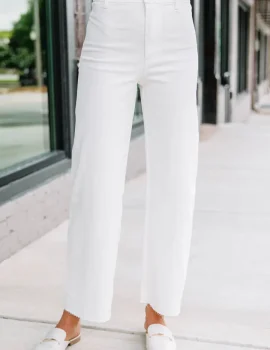 It’s All A Dream White Crop Jeans