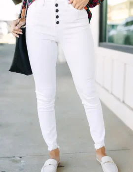 KanCan: Going Up White High Waist Skinny Jeans