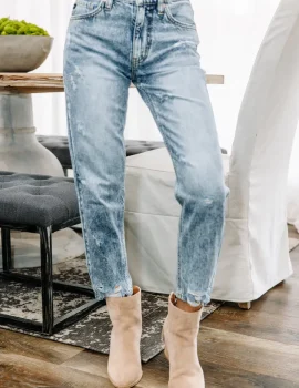 KanCan: Straight Ahead Medium Wash High Rise Distressed Mom Jeans