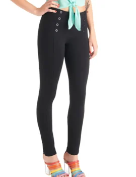 P1860 Botton Detailed Ponte Leggings (More color options)