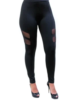 PP152 Ponte Leggings W/ Mesh Detailing