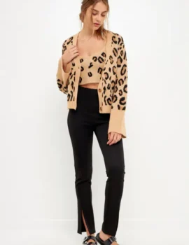 Leopard Knit Cardigan