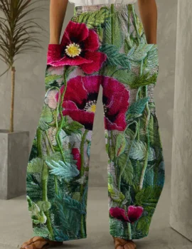 Women’s Flowers Print Loose Pants