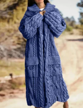 Knitted Long Sleeve Jacket Coat