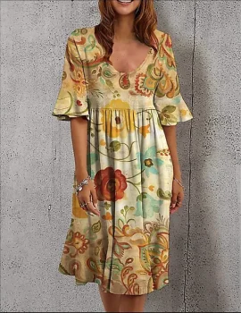 Multicolor Printed Dress