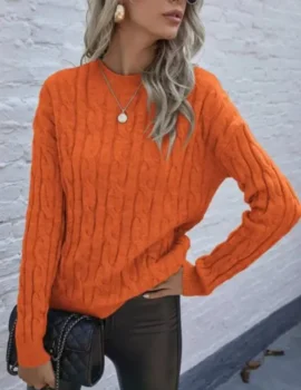 Cable Knit Drop Shoulder Sweater