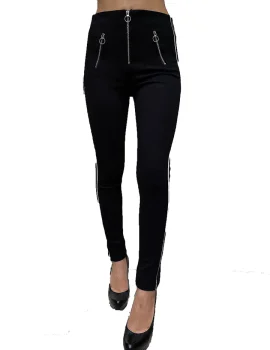 PP93 High Waist Leggings W/Pu Leather Waist